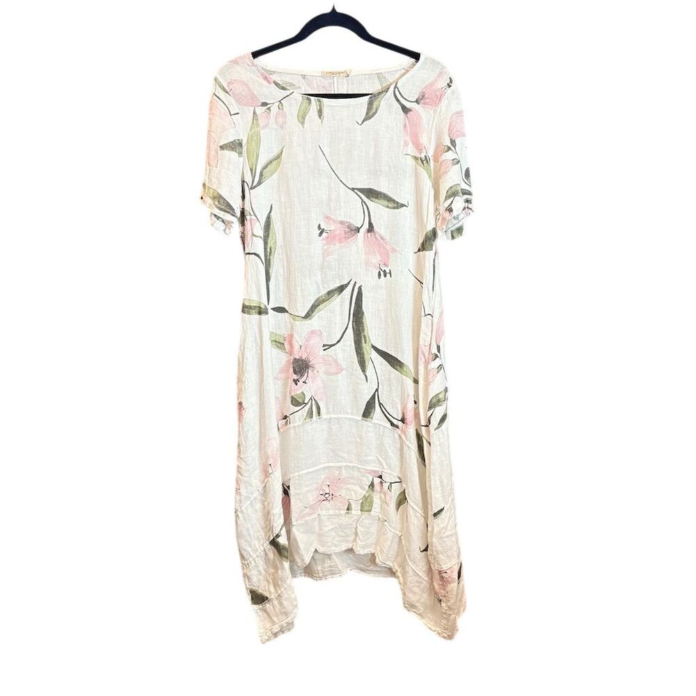 Lungo L'Arno Women's S Floral Hi-Low A-line Dress Multicolor Casual